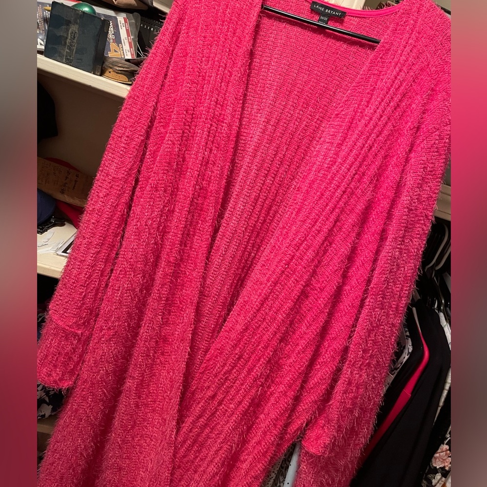 Lane Bryant hot pink long sweater - size 30/32